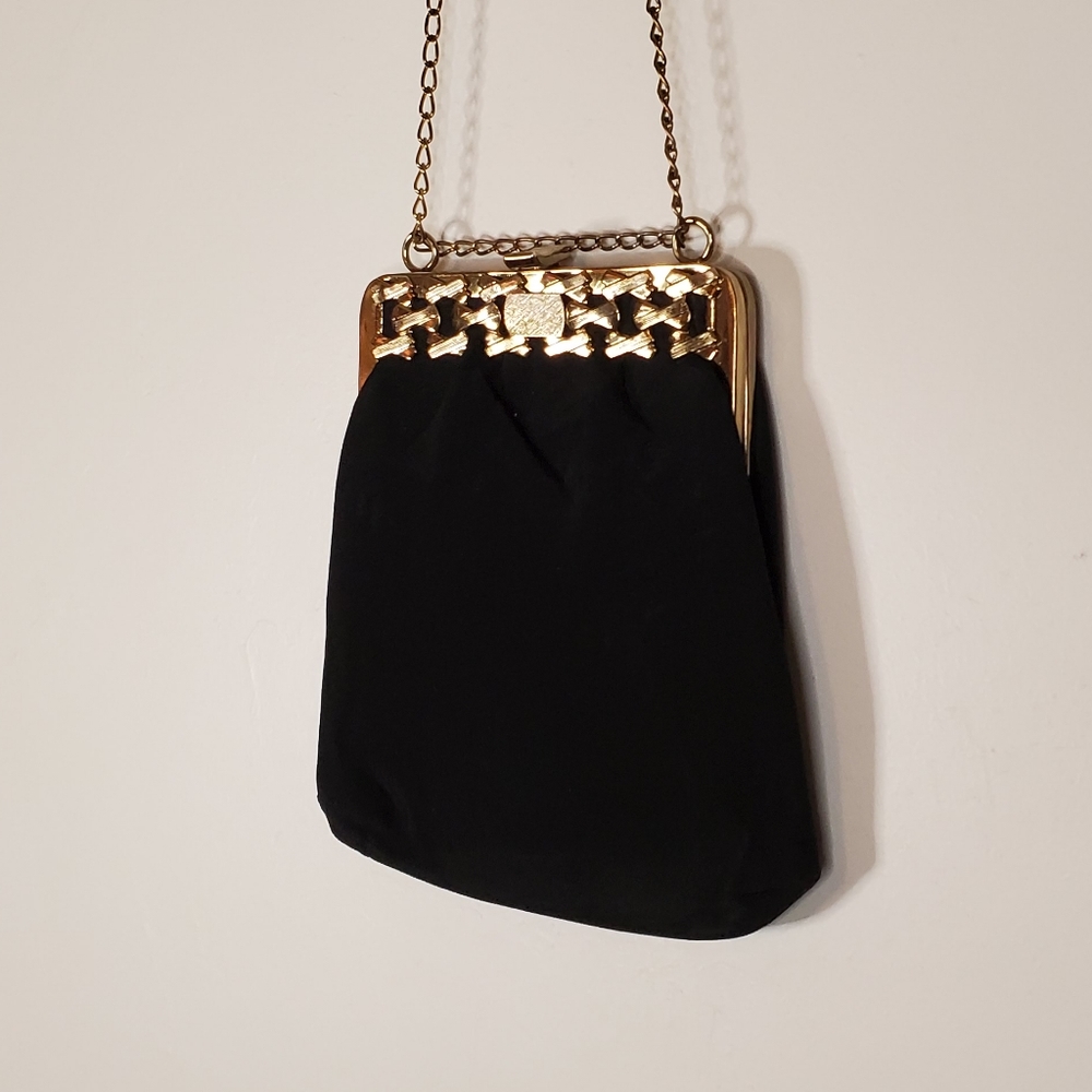 Black Magic Vintage Clasp Purse with Metal Details - Picture 10 of 13